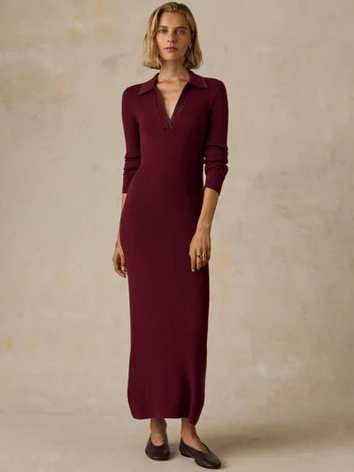 Merlot Throwback Sweater Dress - Box Turtle
