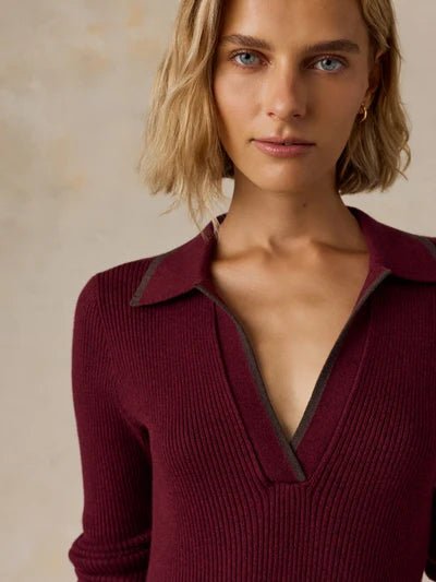 Merlot Throwback Sweater Dress - Box Turtle