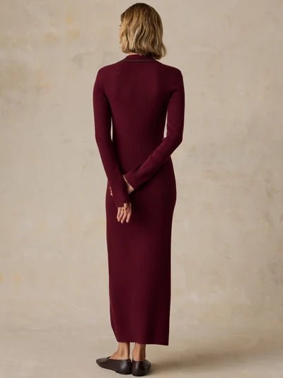 Merlot Throwback Sweater Dress - Box Turtle