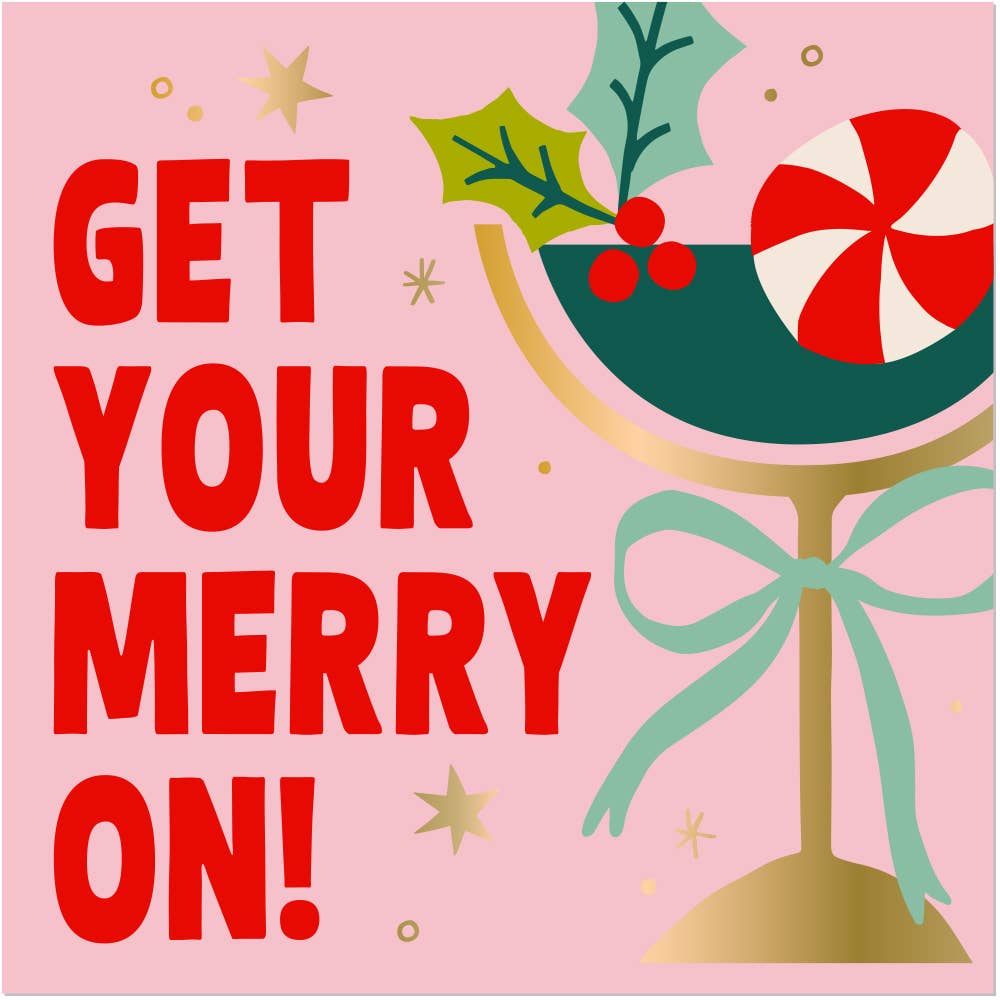 Merry On Holiday Cocktail Napkins - Box Turtle
