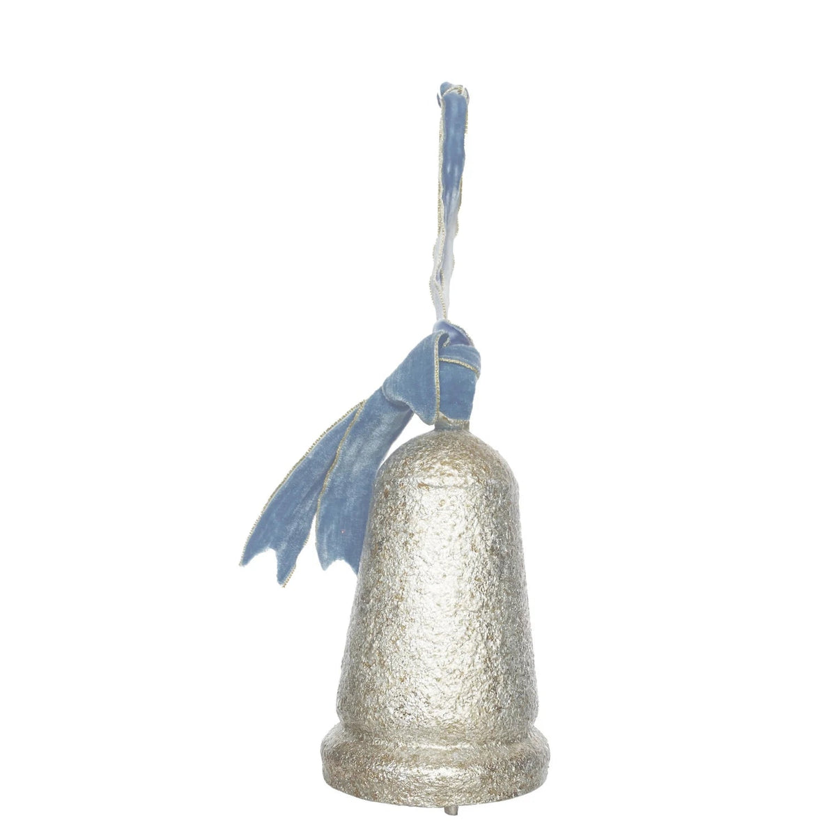 Metal & Wood Bell with Blue Velvet Ribbon - Box Turtle