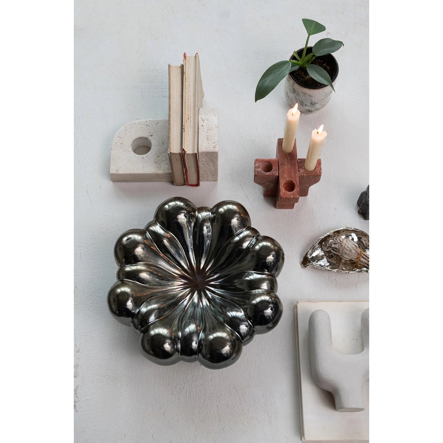 Metallic Bronze Abstract Bowl - Box Turtle