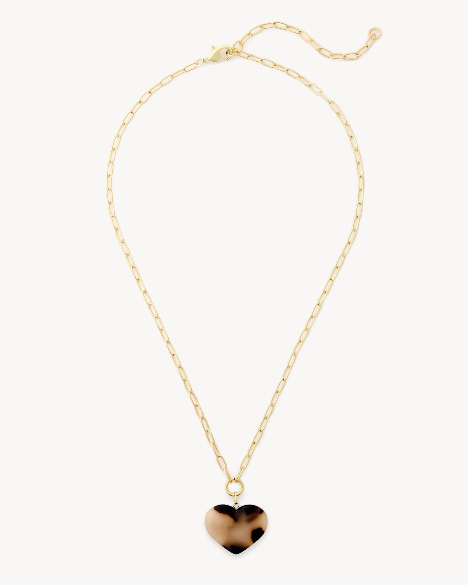 Midi Heart Pendant Necklace in Blonde Tortoise - Box Turtle