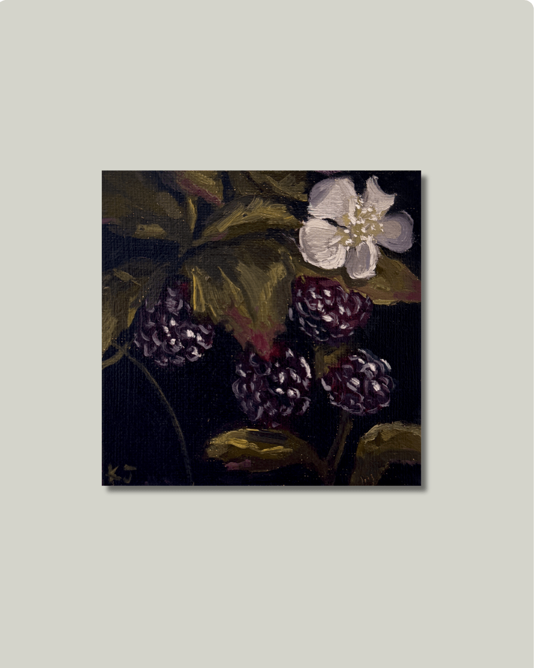 Midnight Berries Print - Box Turtle