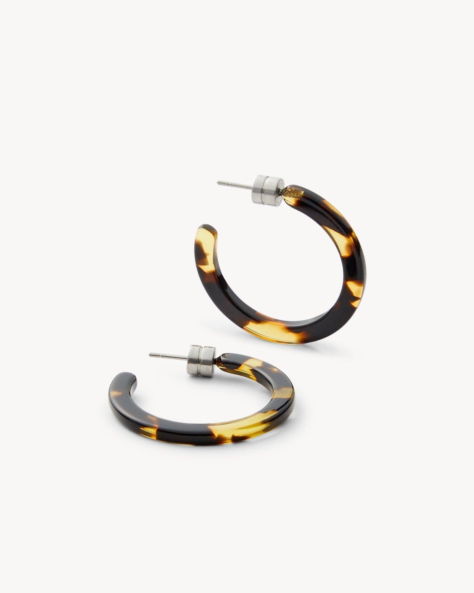 Mini Hoops in Dark Tortoise - Box Turtle