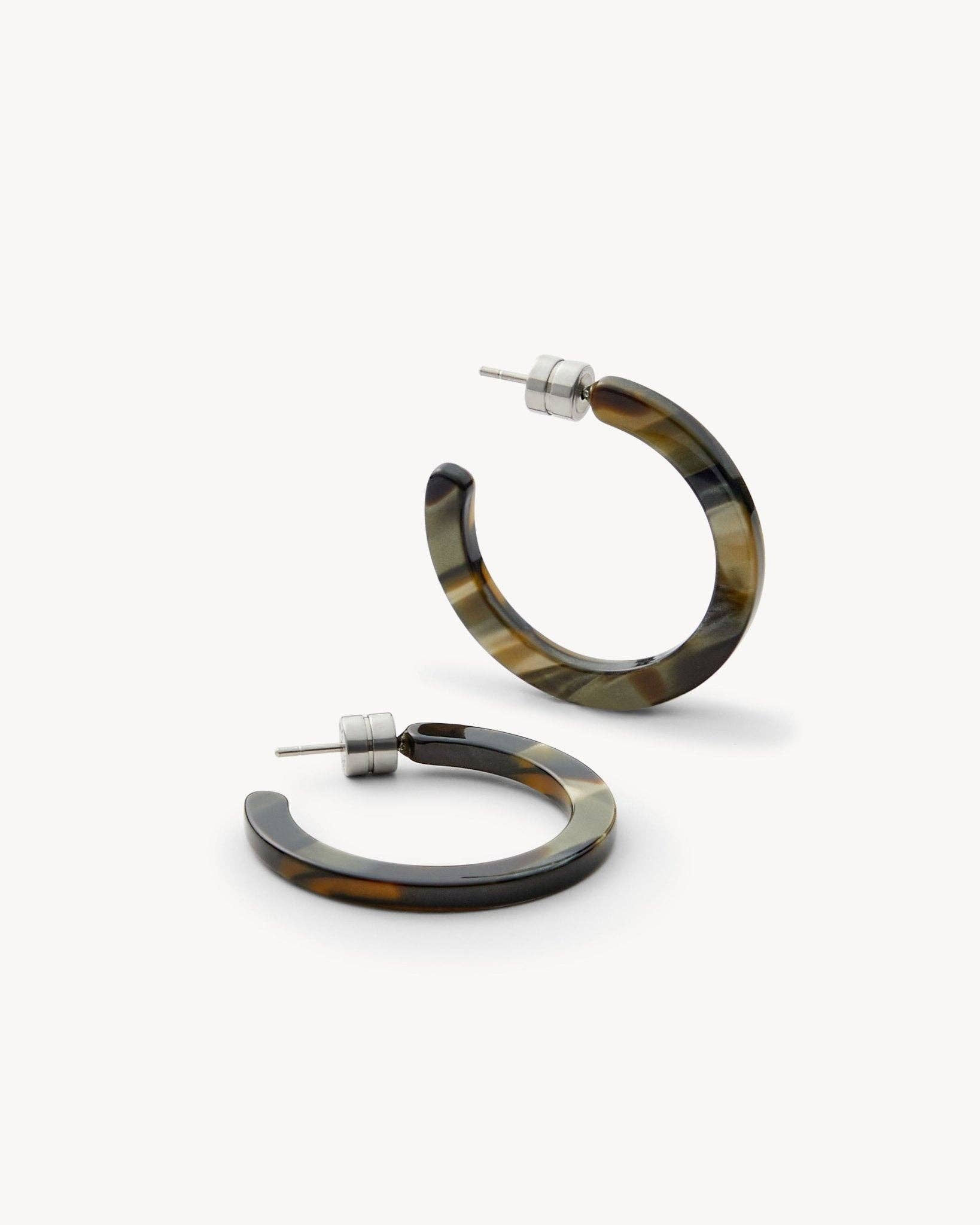 Mini Hoops in Midnight Horn - Box Turtle