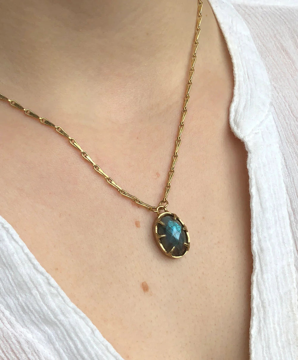 Labradorite Mini Goddess Pendant Necklace