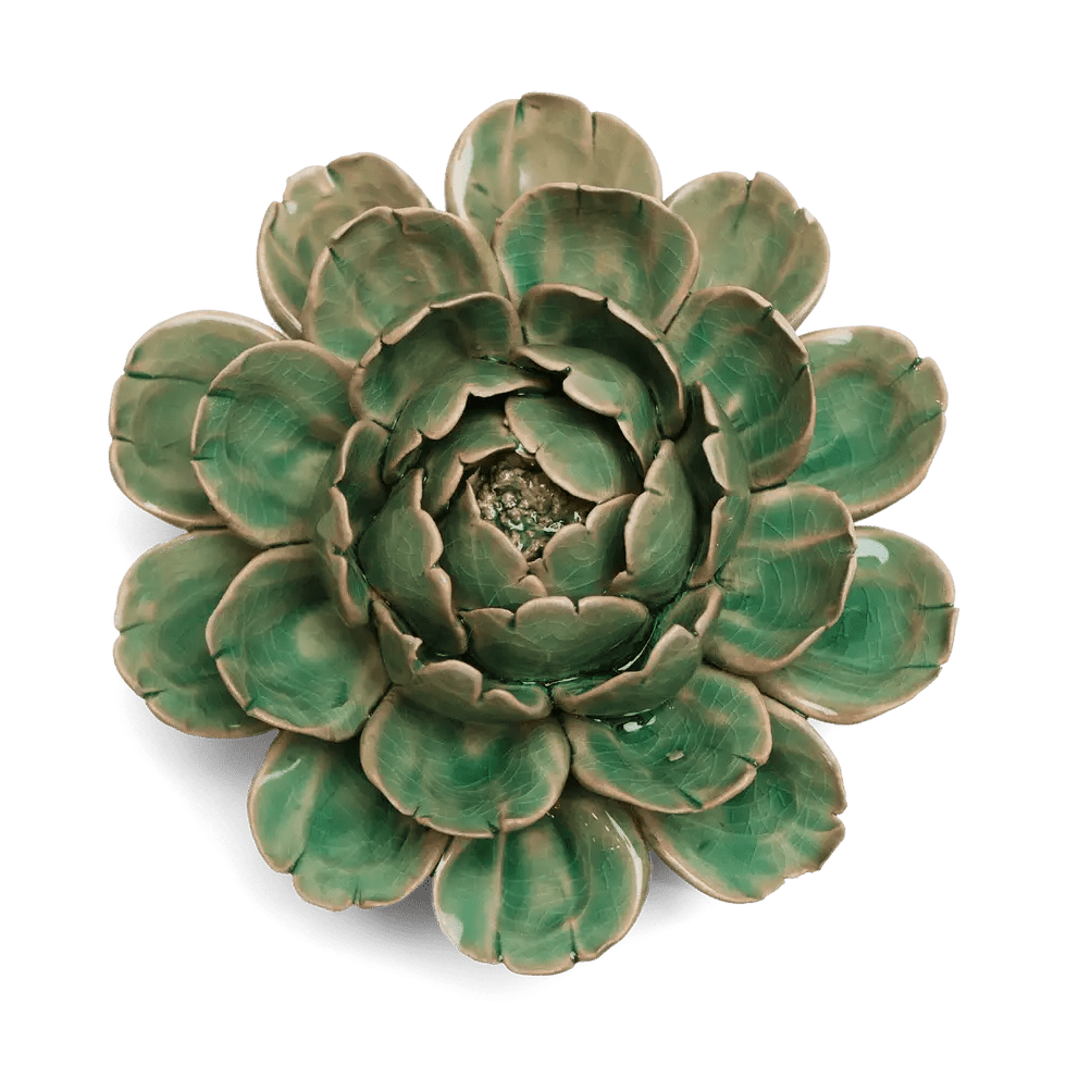 Mint Green Ceramic Flower - Box Turtle