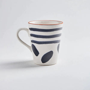 Black and White Stoneware Mugs