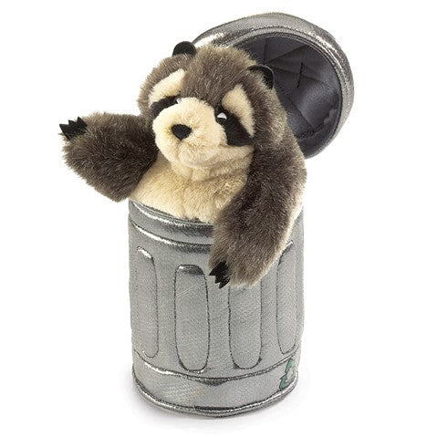 Raccoon in Trash Can Puppet