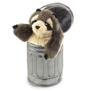 Raccoon in Trash Can Puppet
