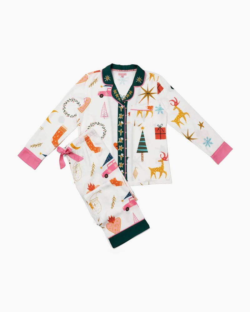 Mod Holiday Long Sleeve Pajama Pants Set - Box Turtle