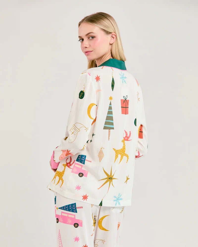 Mod Holiday Long Sleeve Pajama Pants Set - Box Turtle