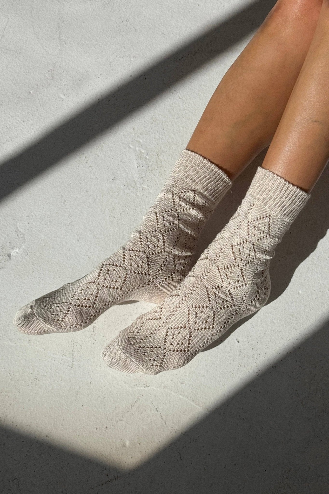 Modal Eyelet Socks - Box Turtle