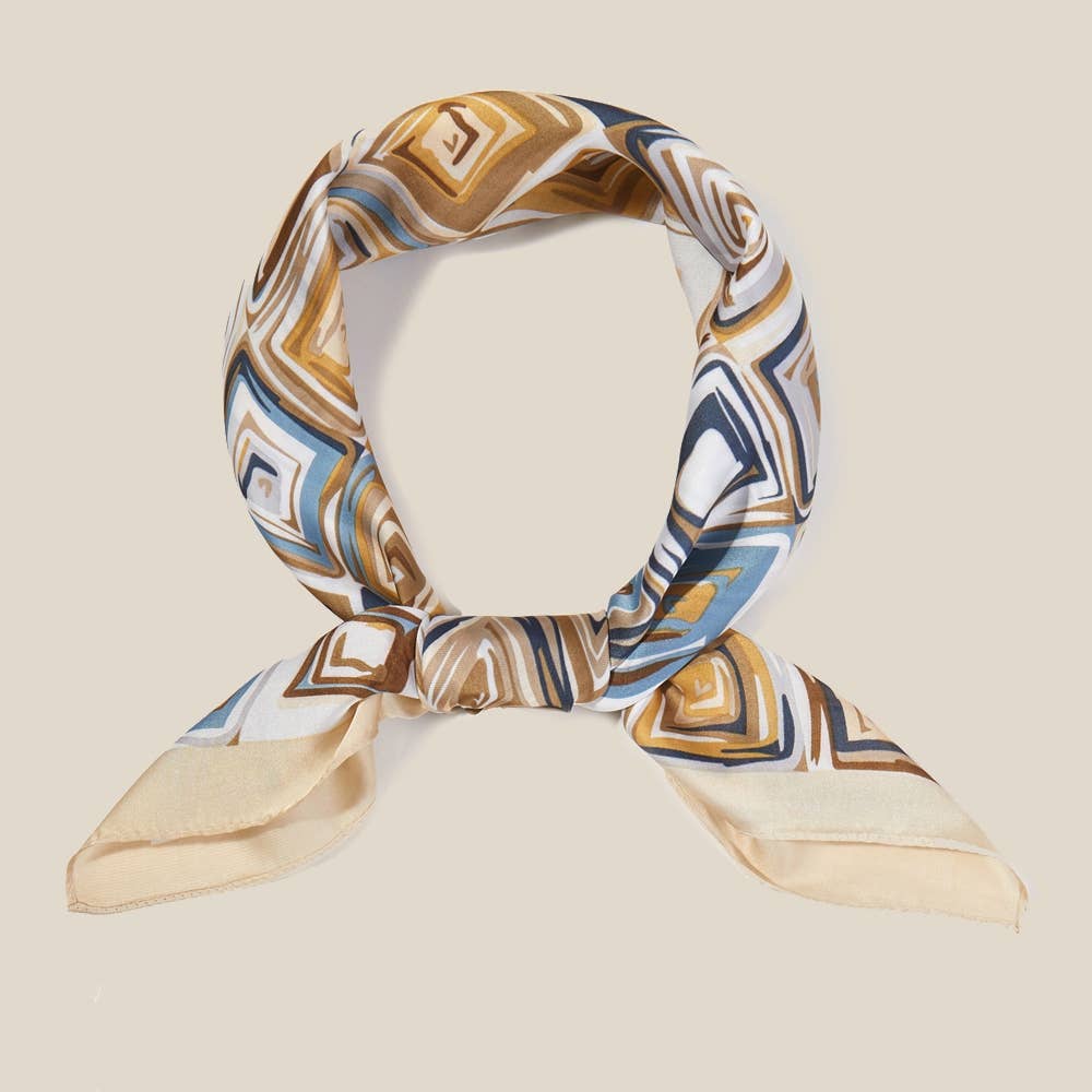 Modern Abstract Square Art Print Bandana Scarf - Box Turtle
