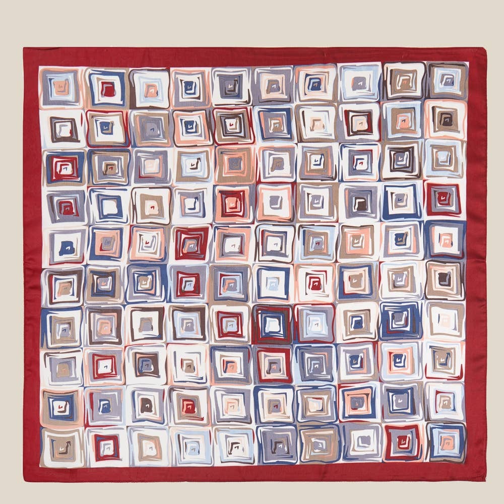 Modern Abstract Square Art Print Bandana Scarf - Box Turtle
