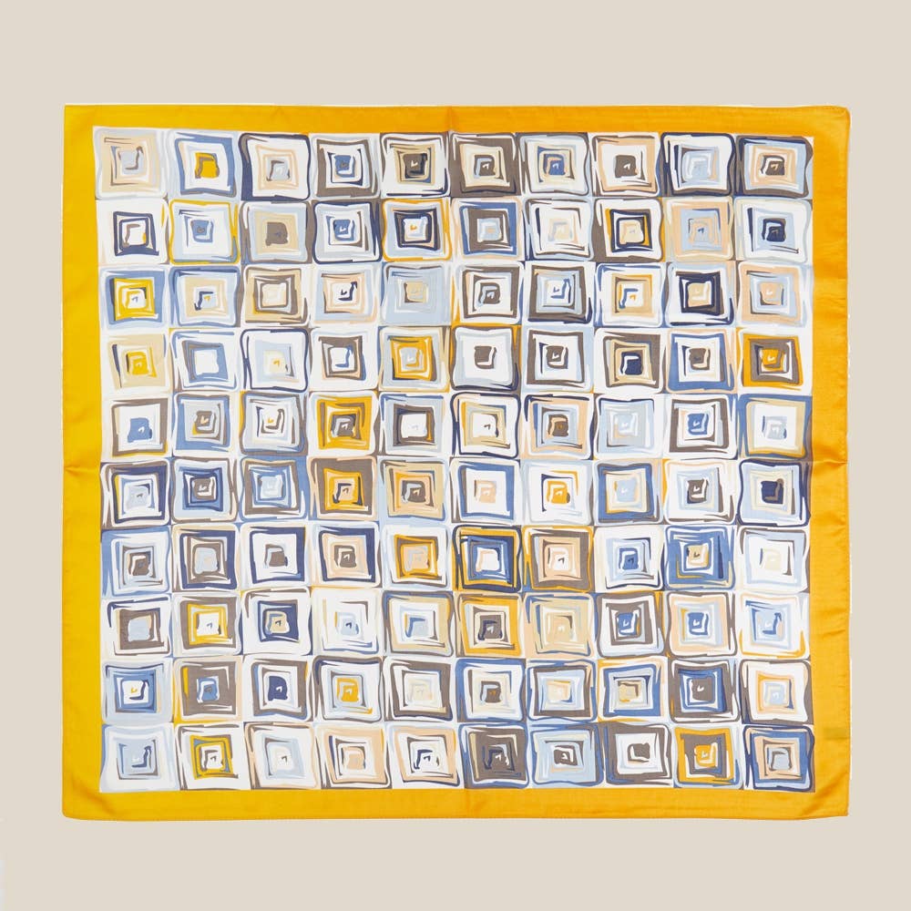 Modern Abstract Square Art Print Bandana Scarf - Box Turtle