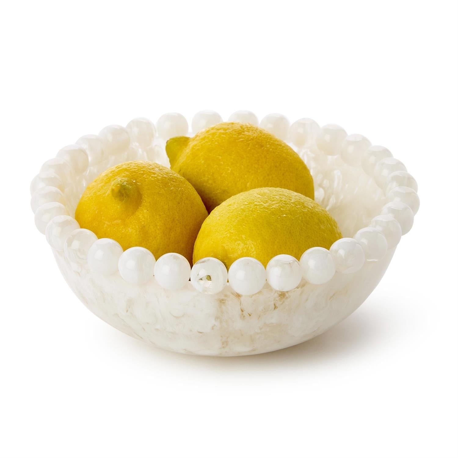 Modern Pop White Beaded Rim Bowl - Box Turtle