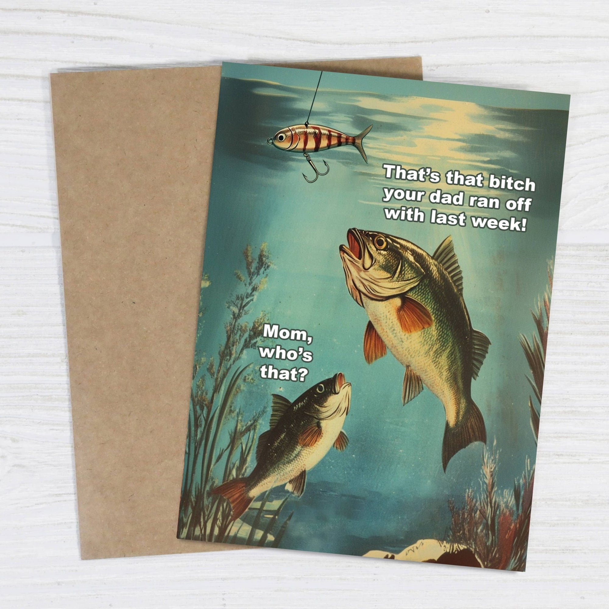 Mom Who's That? Funny Fishing Card - Box Turtle