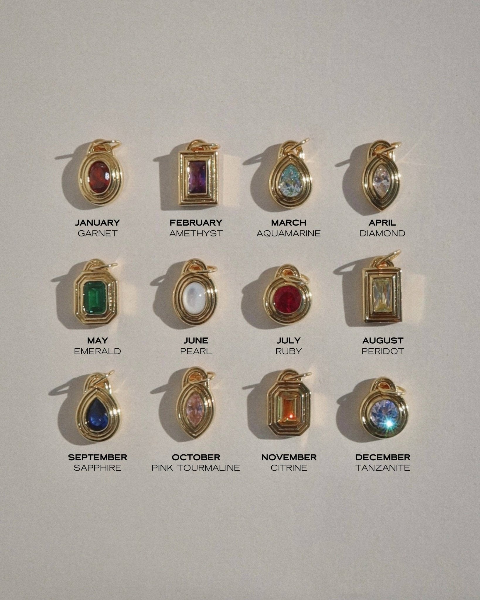 Monroe Birthstone Charm - October - Box Turtle