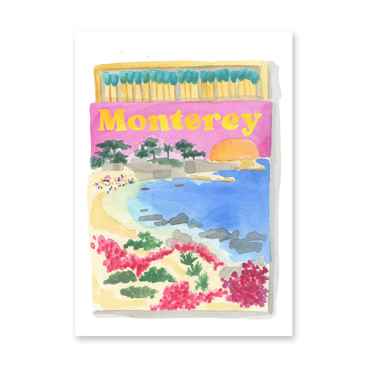 Monterey Matchbook Watercolor Print - Box Turtle