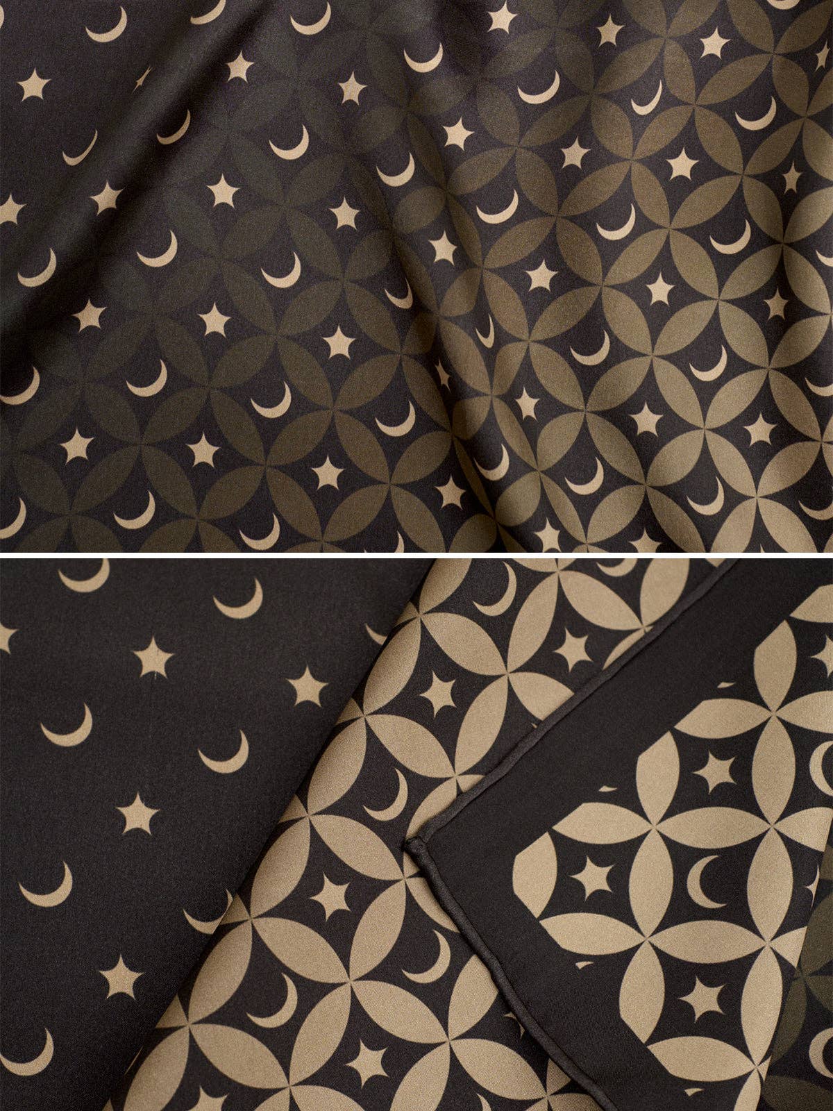 Moonlit Stars Silk Bandana Scarf - Box Turtle
