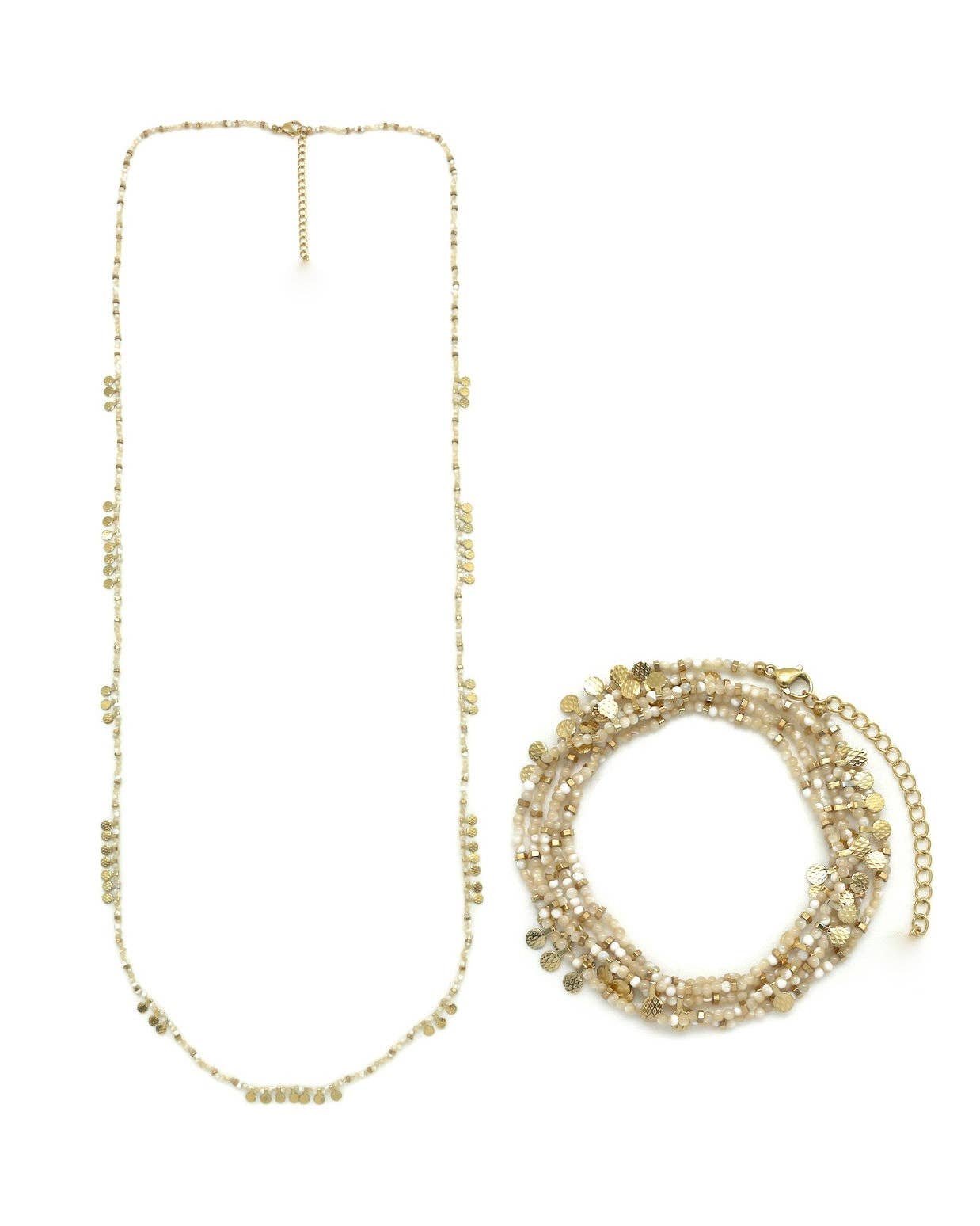 Mother of Pearl Stone Necklace with Mini Charms - Box Turtle