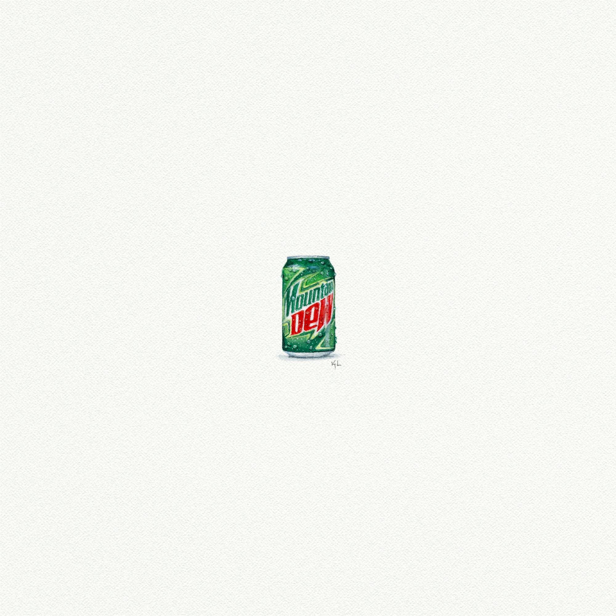 Mountain Dew Can Miniature Watercolor Print - Box Turtle
