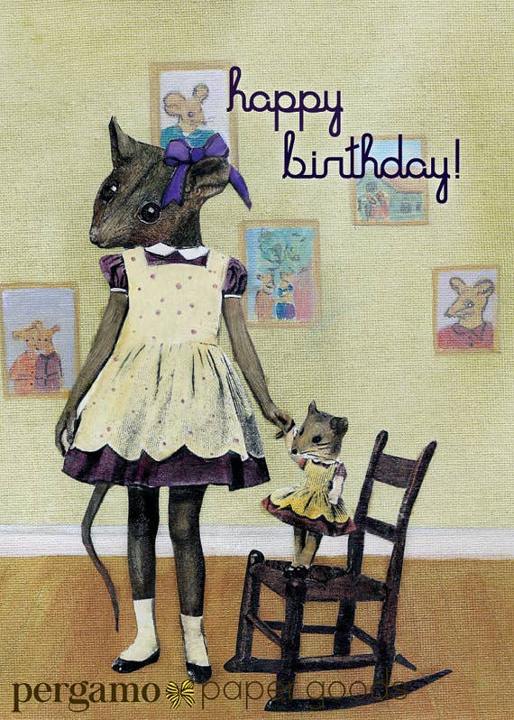 Mouse Happy Birthday Card - Box Turtle