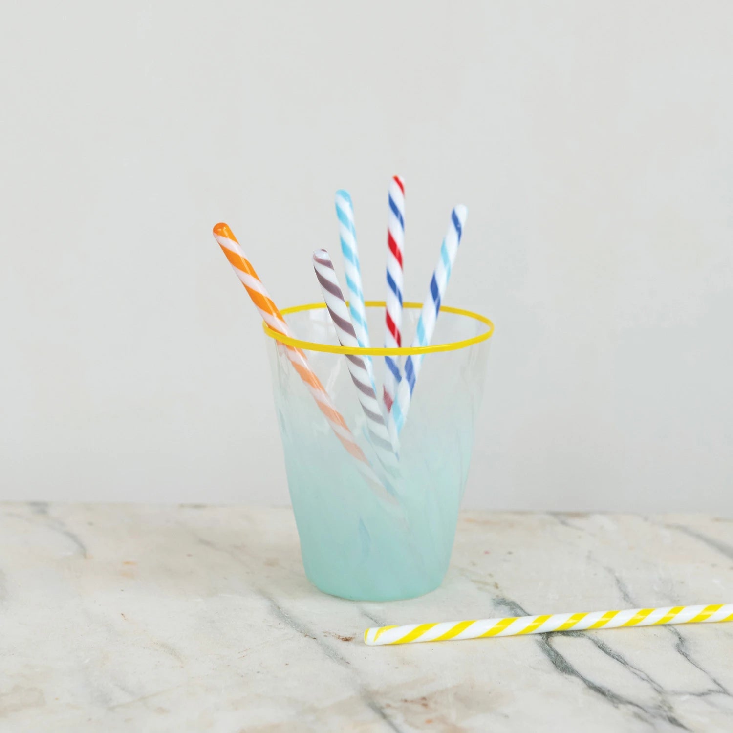Multi - Colored Striped Glass Cocktail Stir Sticks - Box Turtle