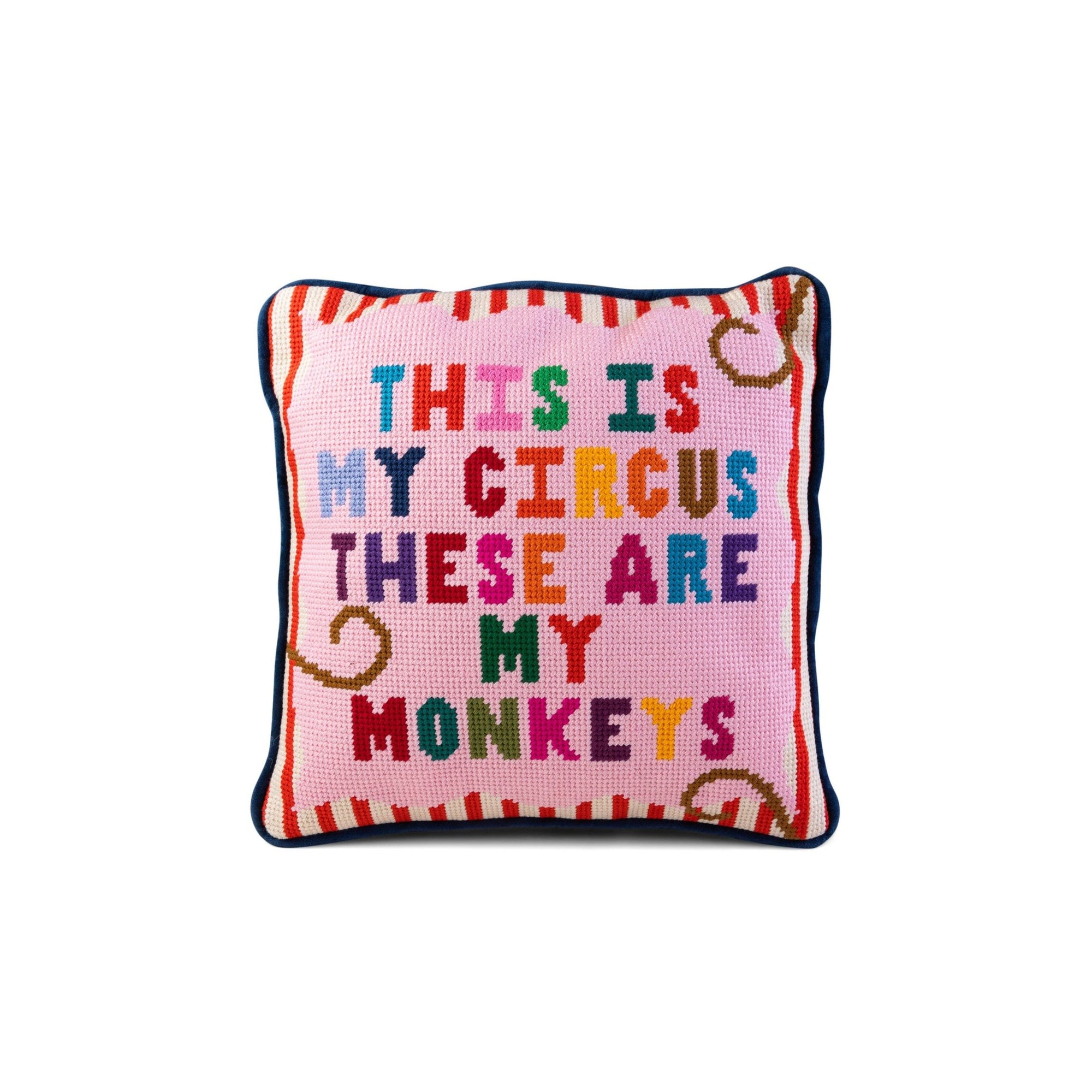 My Circus Needlepoint Pillow - Box Turtle