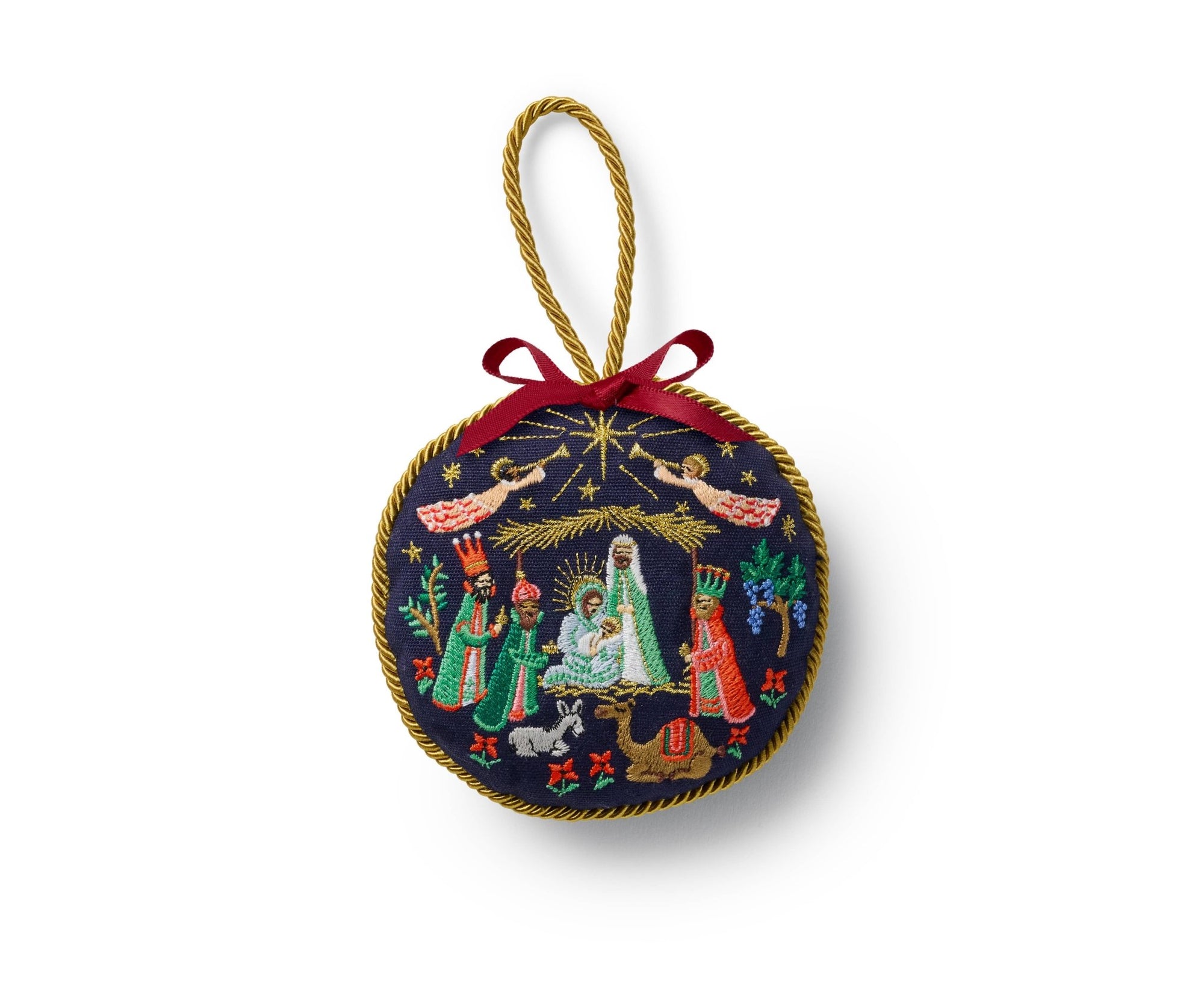 Nativity Embroidered Ornament - Box Turtle