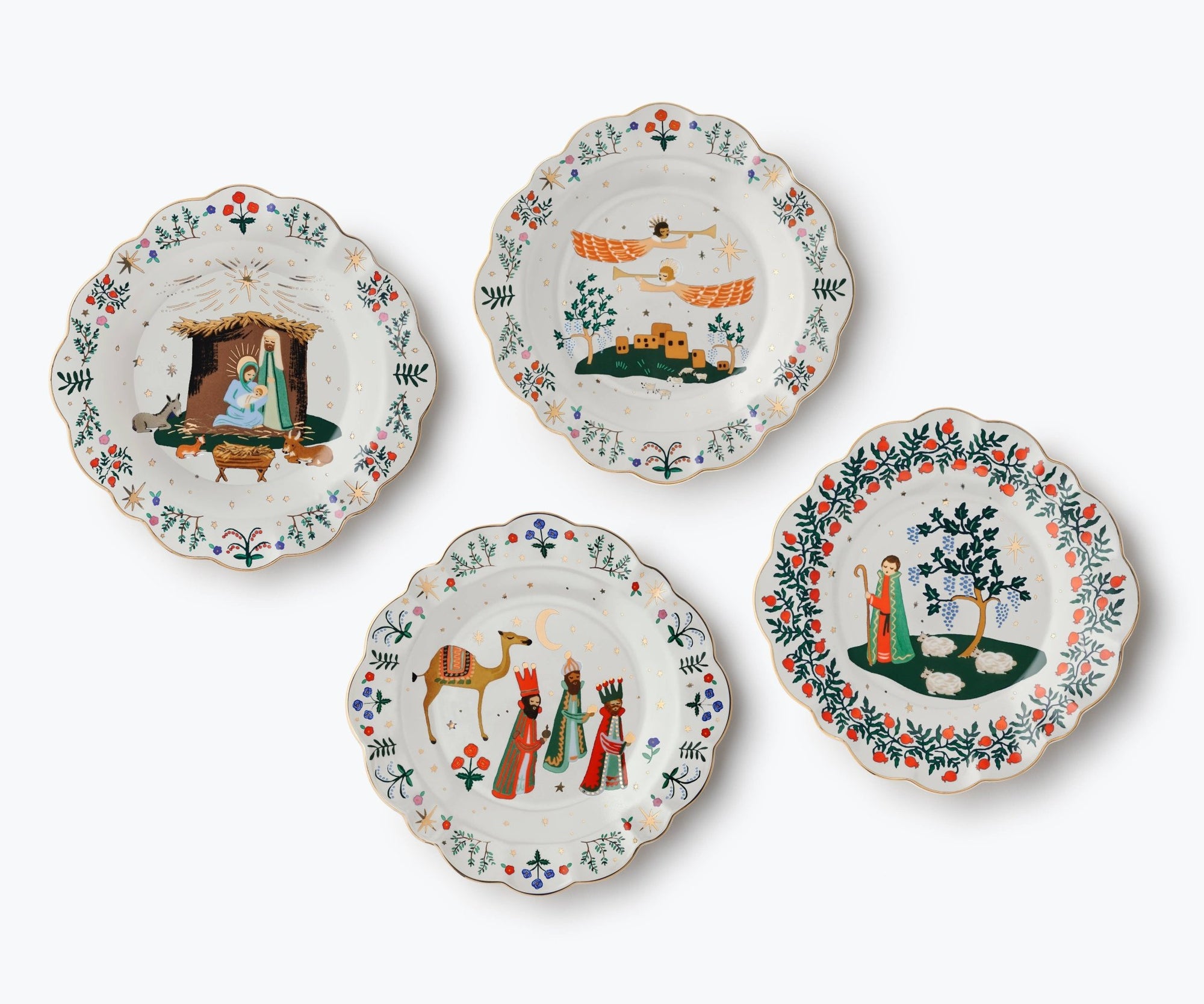 Nativity Porcelain Dessert Plate Boxed Set - Box Turtle