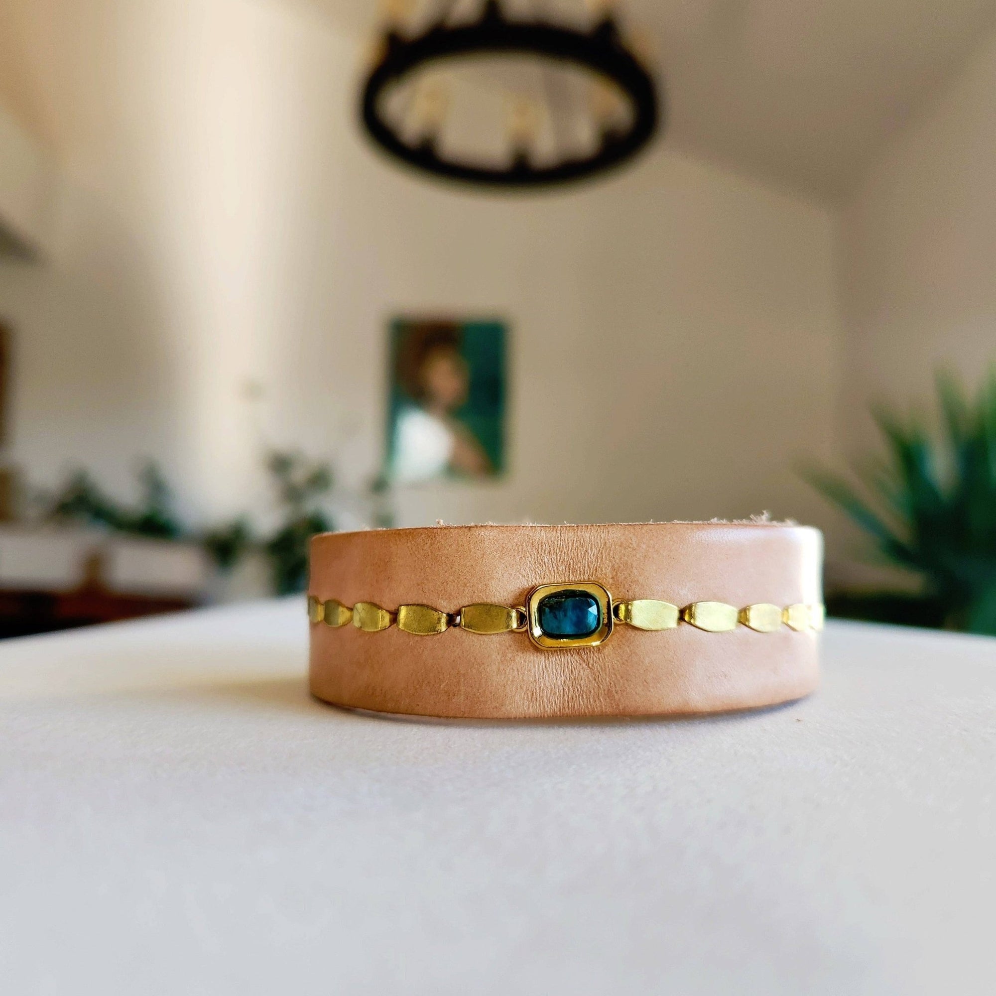 Natural Blue Jasper Cuff - Box Turtle