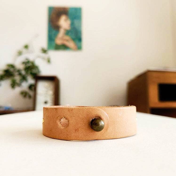 Natural Blue Jasper Cuff - Box Turtle