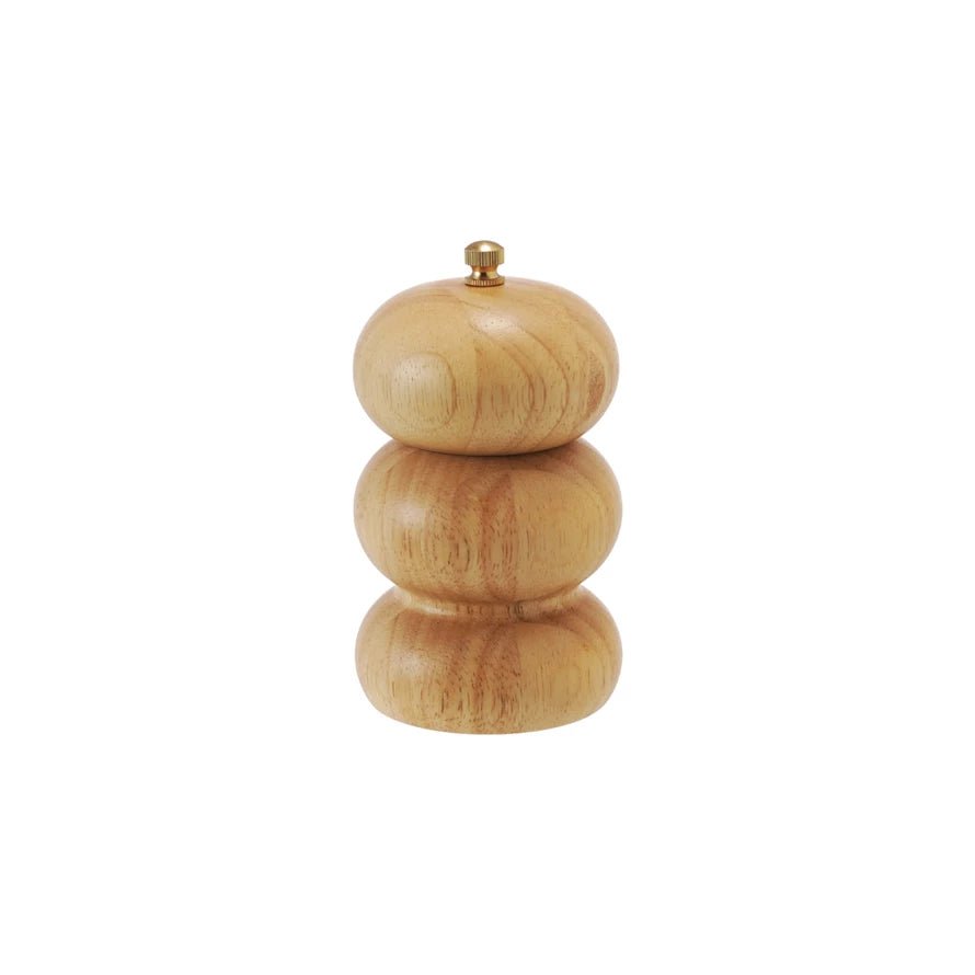 Natural Rubberwood Salt/Pepper Mill - Box Turtle