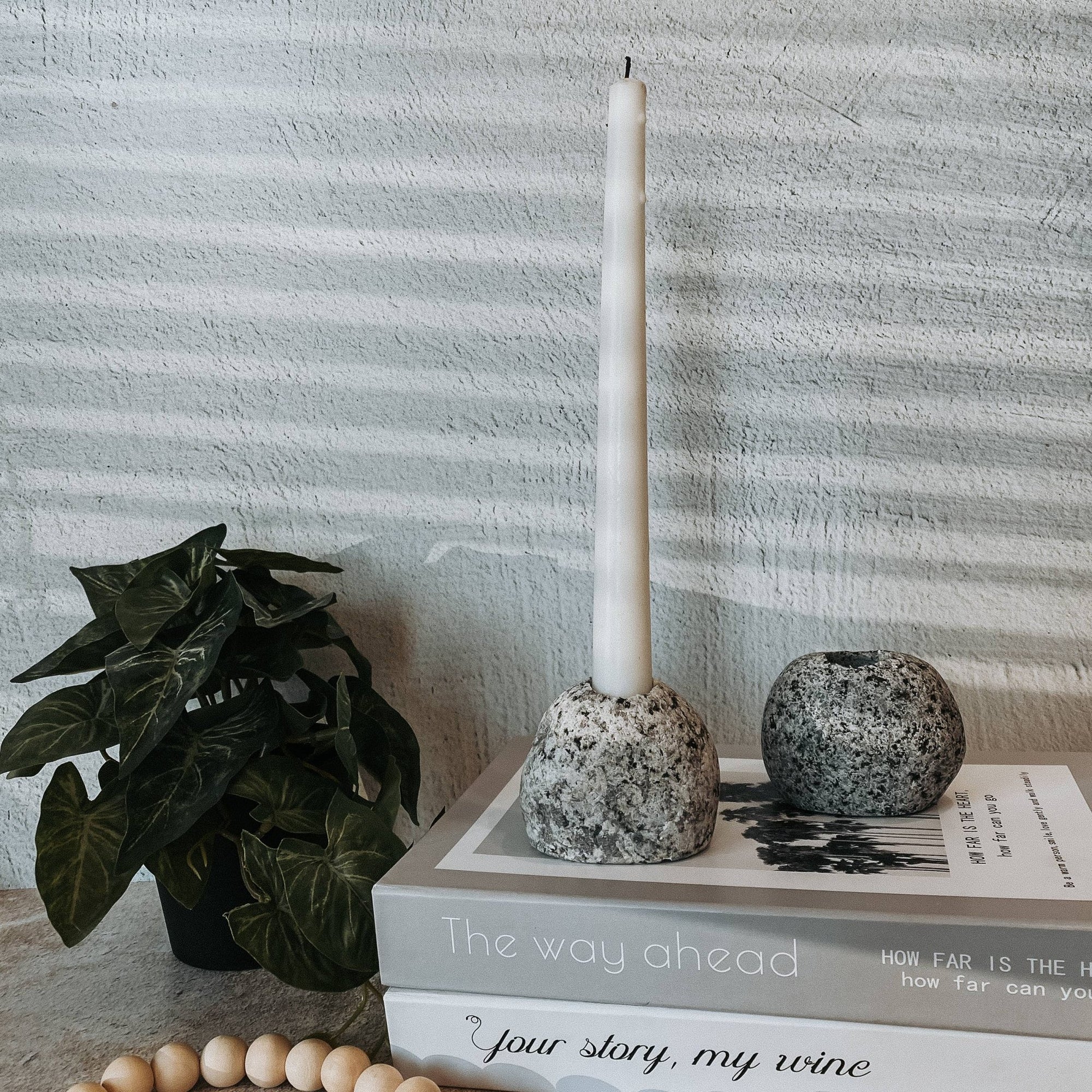 Natural Stone Candle Holder - Box Turtle