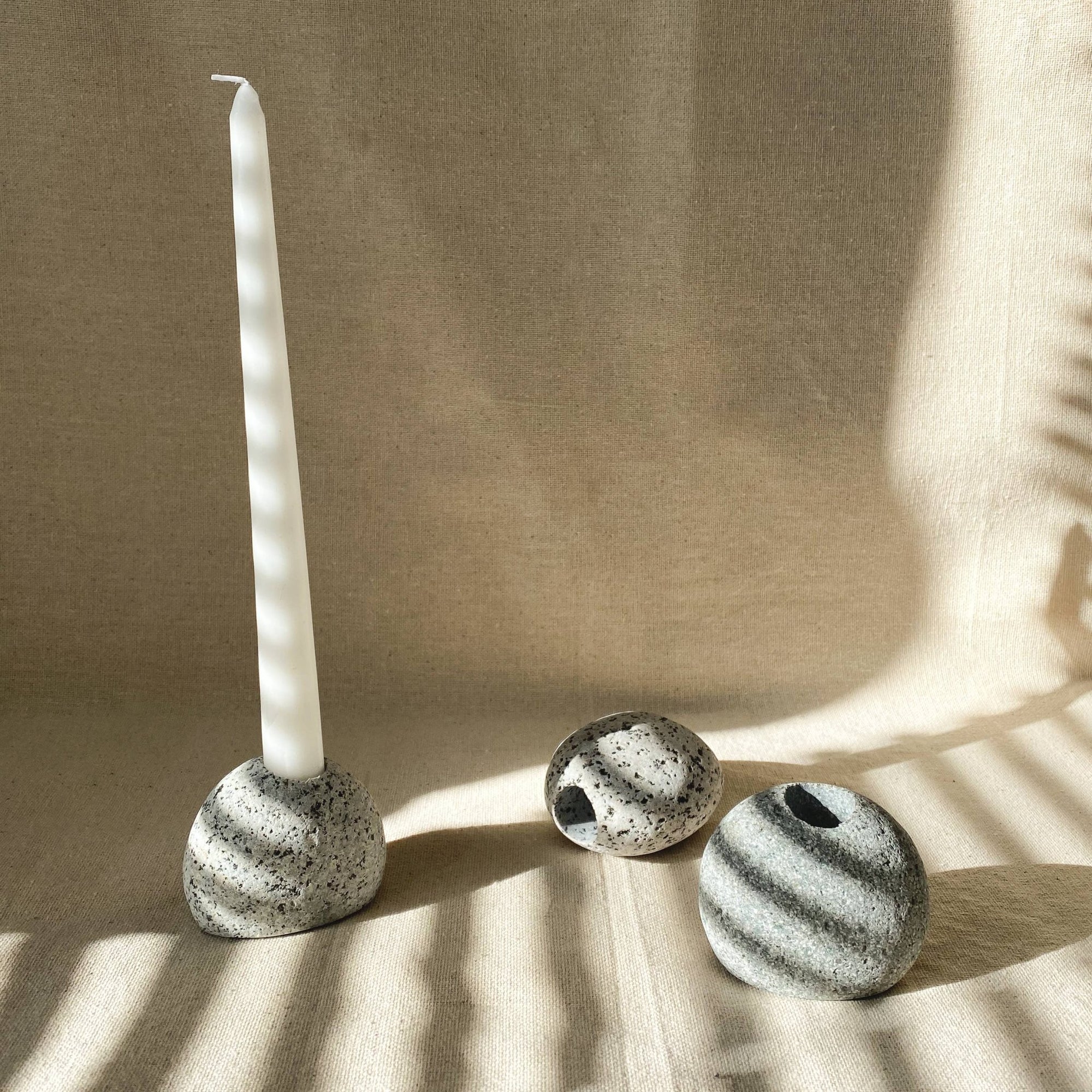 Natural Stone Candle Holder - Box Turtle