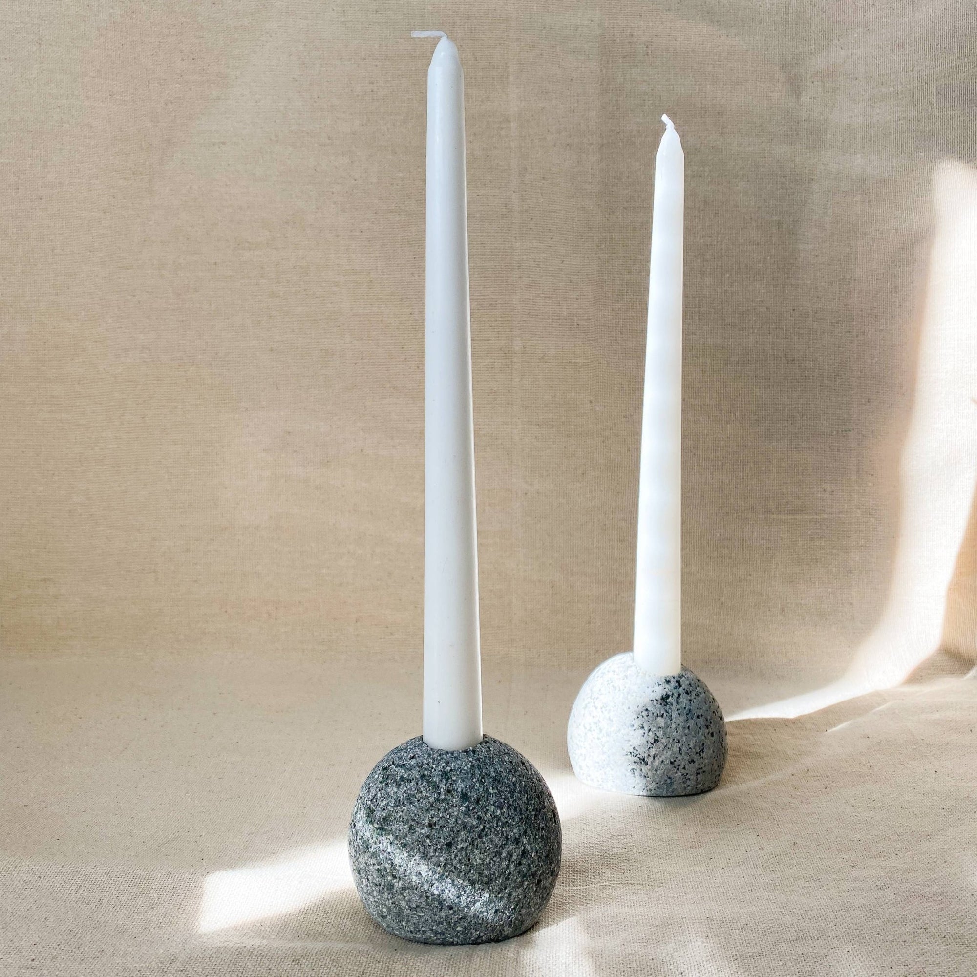 Natural Stone Candle Holder - Box Turtle