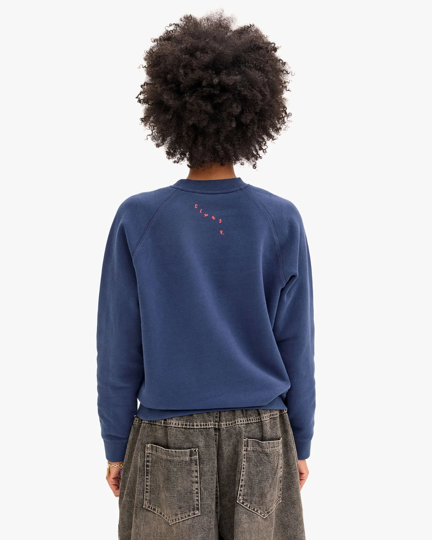 Navy Flocked Surrealisme Lips Sweatshirt - Box Turtle