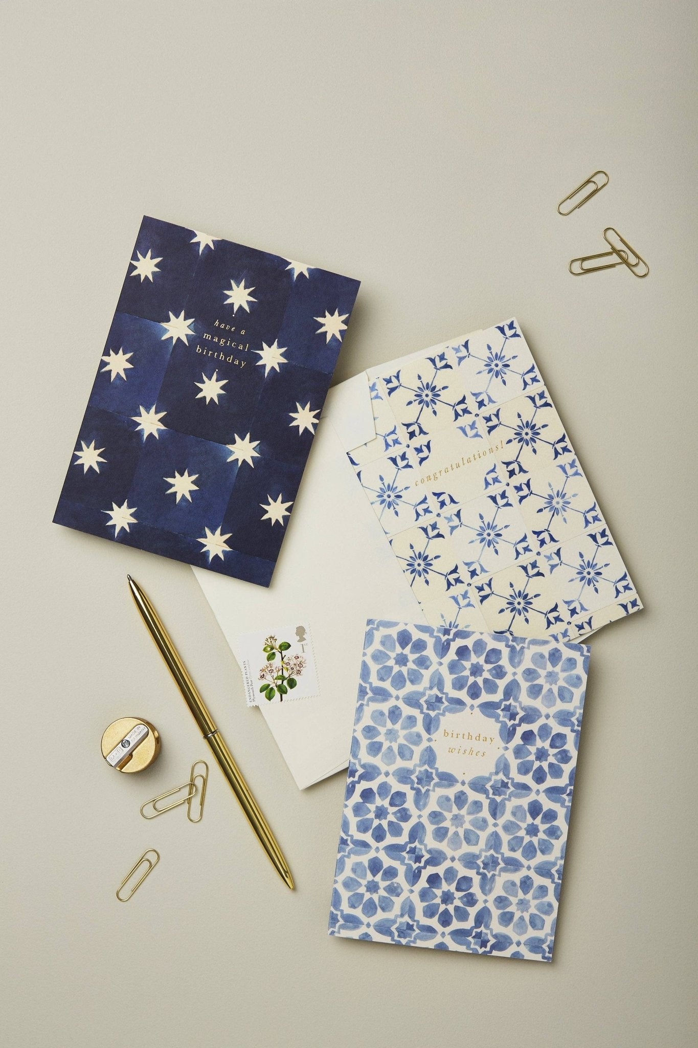 Navy Stars Magical Birthday Card - Box Turtle