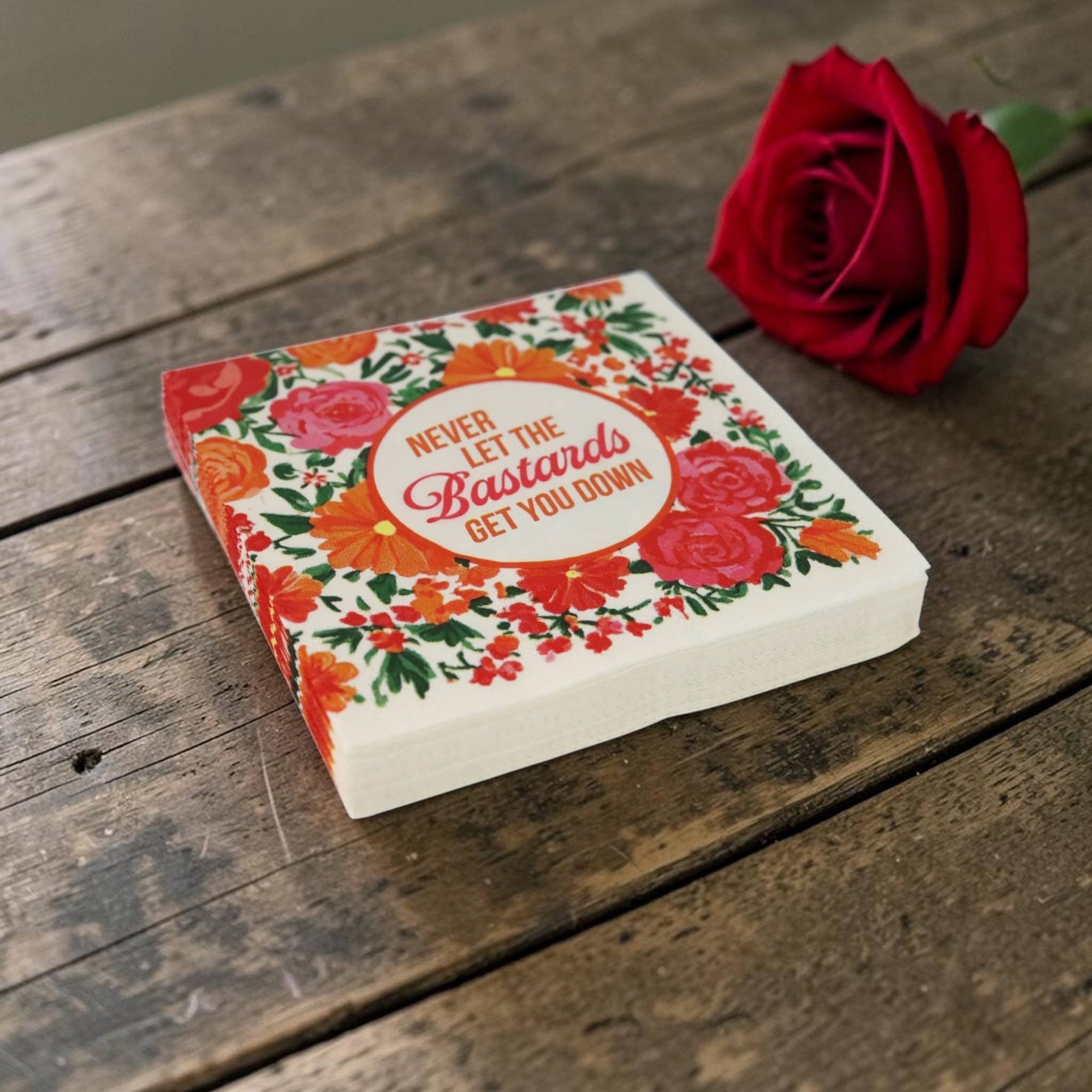 Never Let the Bastards Get You Down - Cocktail Napkins - Box Turtle