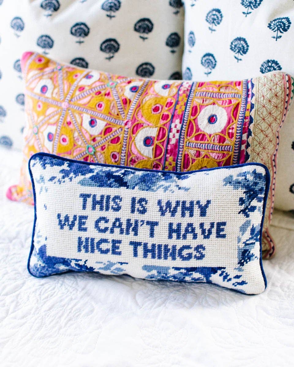 Nice Things Needlepoint Pillow - Box Turtle