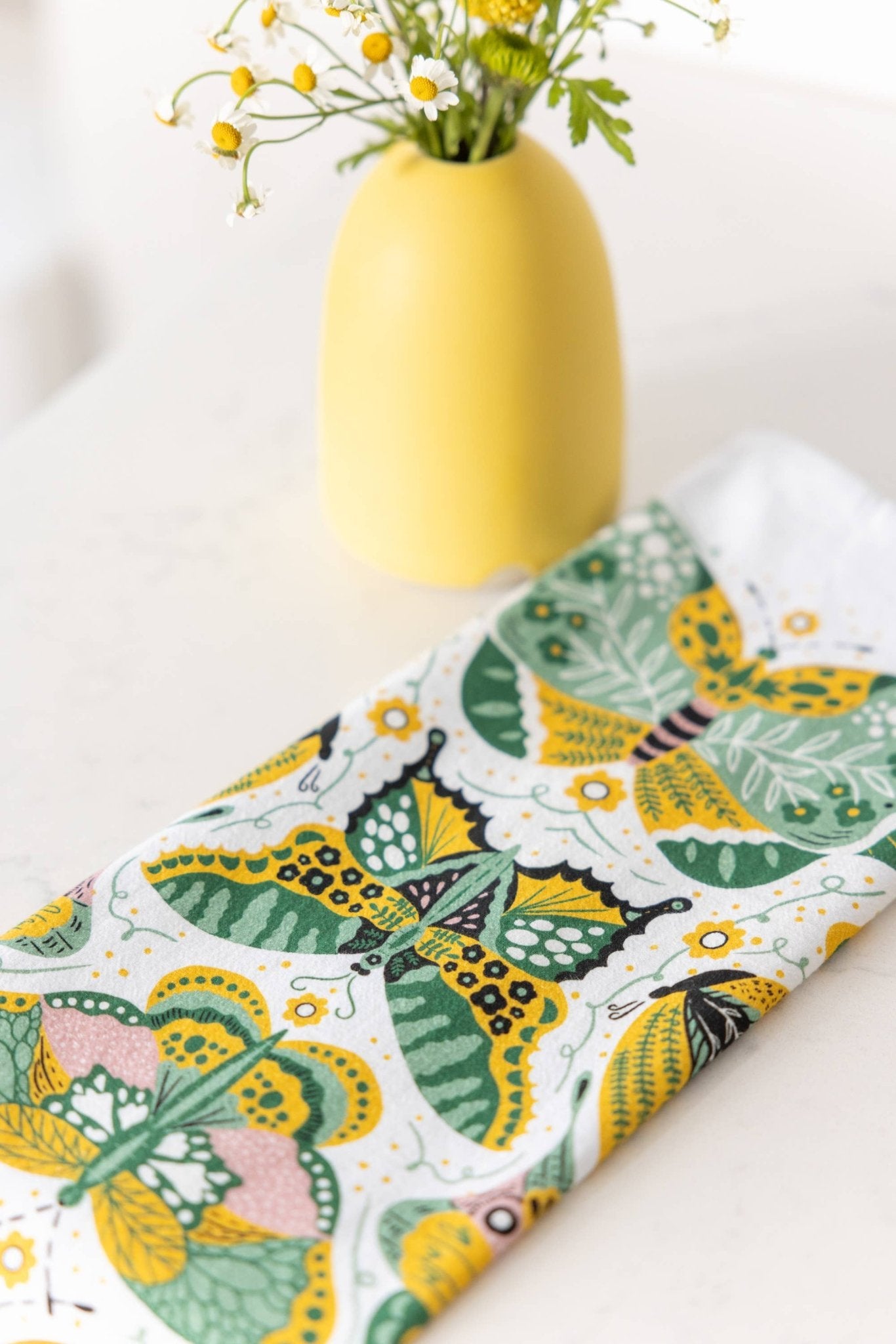 Night Butterfly Tea Towel - Botanical Kitchen Towel Decor - Box Turtle