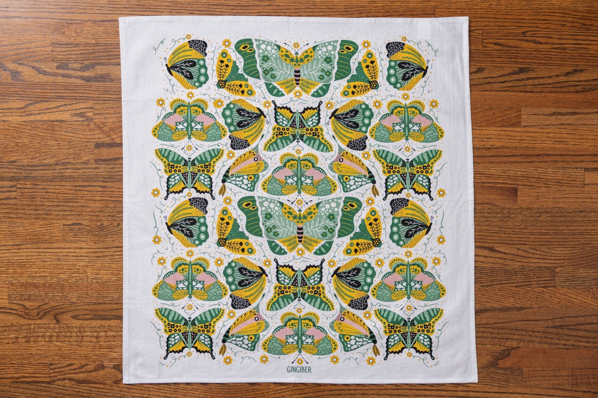 Night Butterfly Tea Towel - Botanical Kitchen Towel Decor - Box Turtle