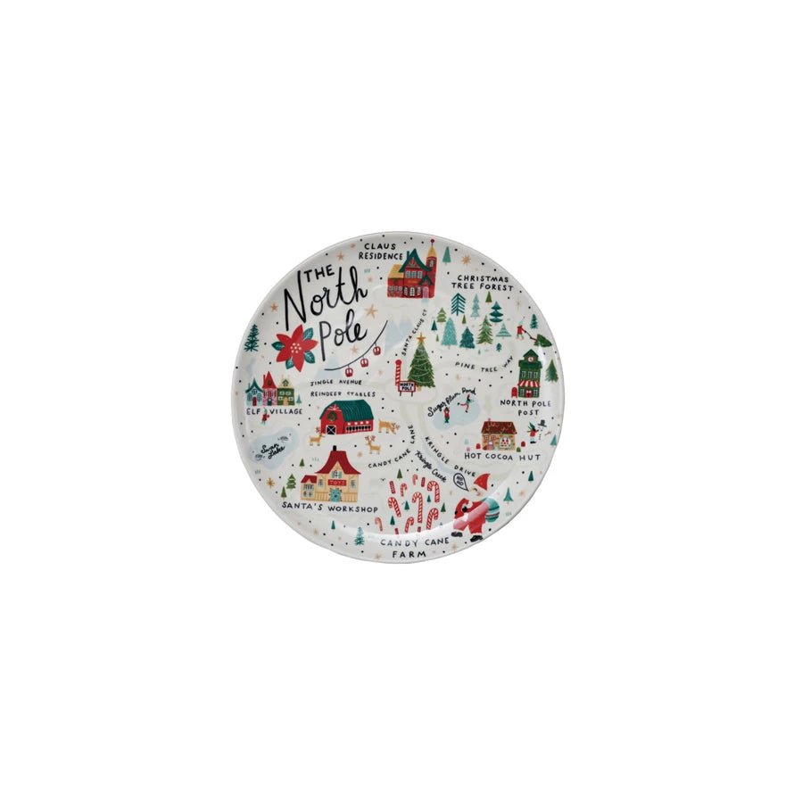 North Pole Scene Plate - Box Turtle