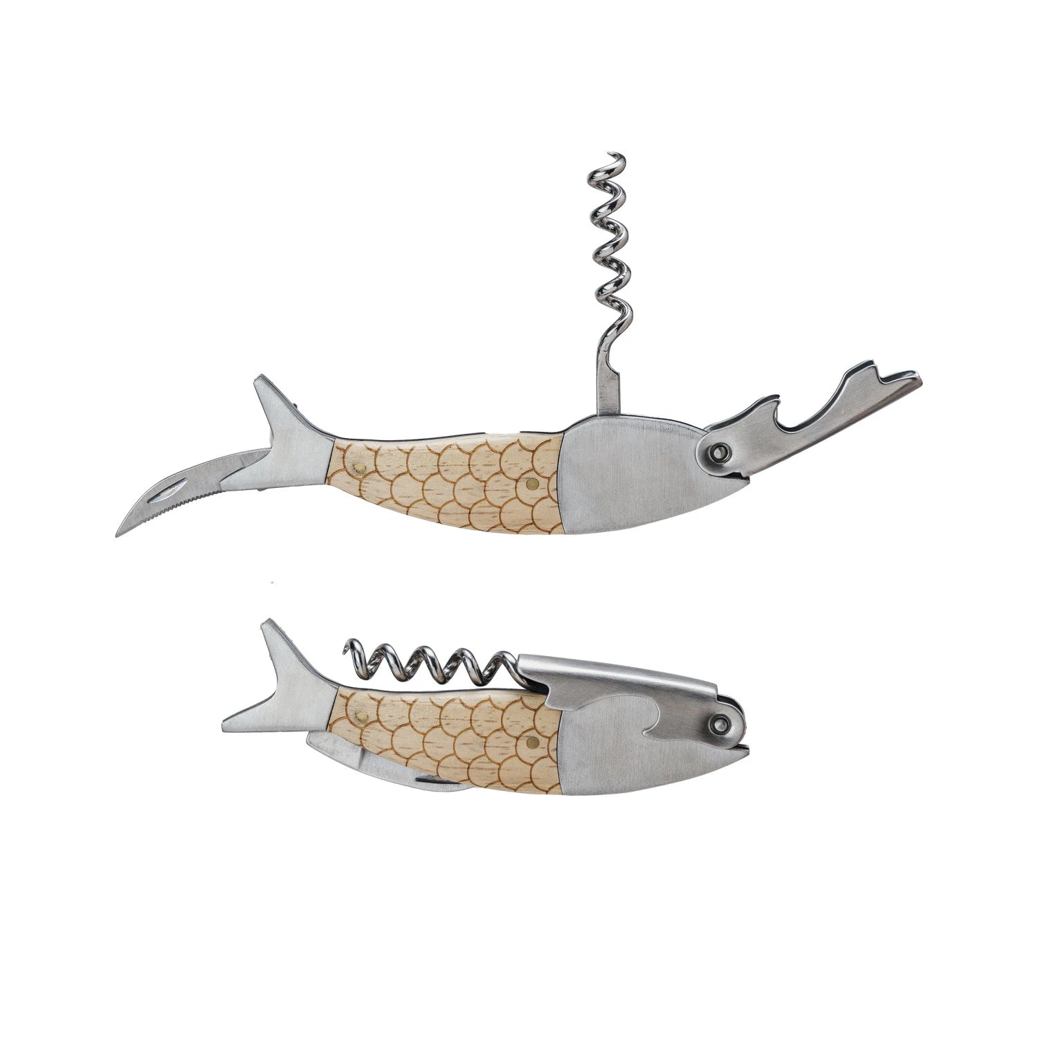 Oakwood Fish Bottle Opener/Corkscrew - Box Turtle