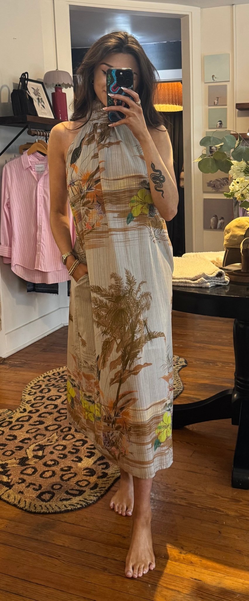 Oat Print Nile Dress - Box Turtle