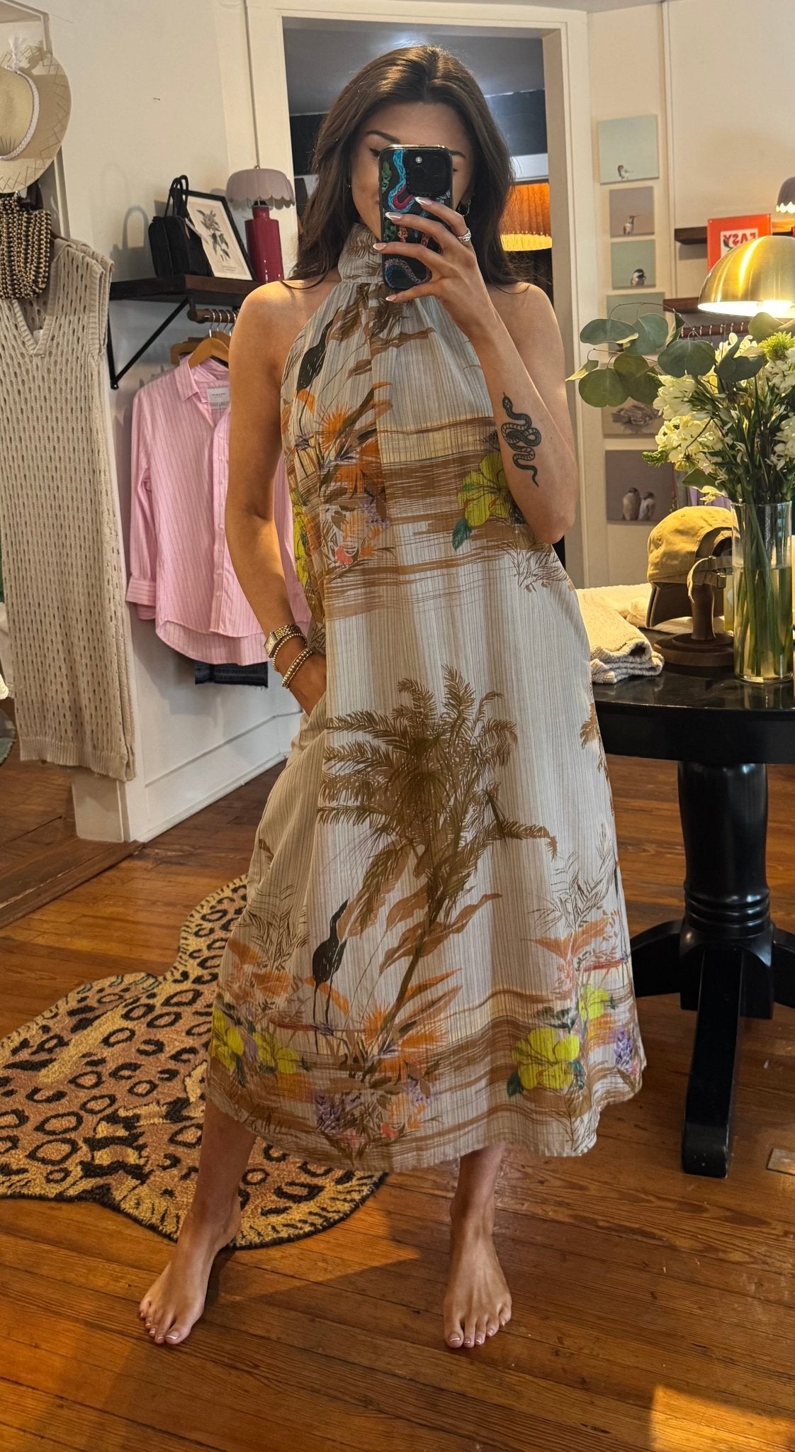 Oat Print Nile Dress - Box Turtle