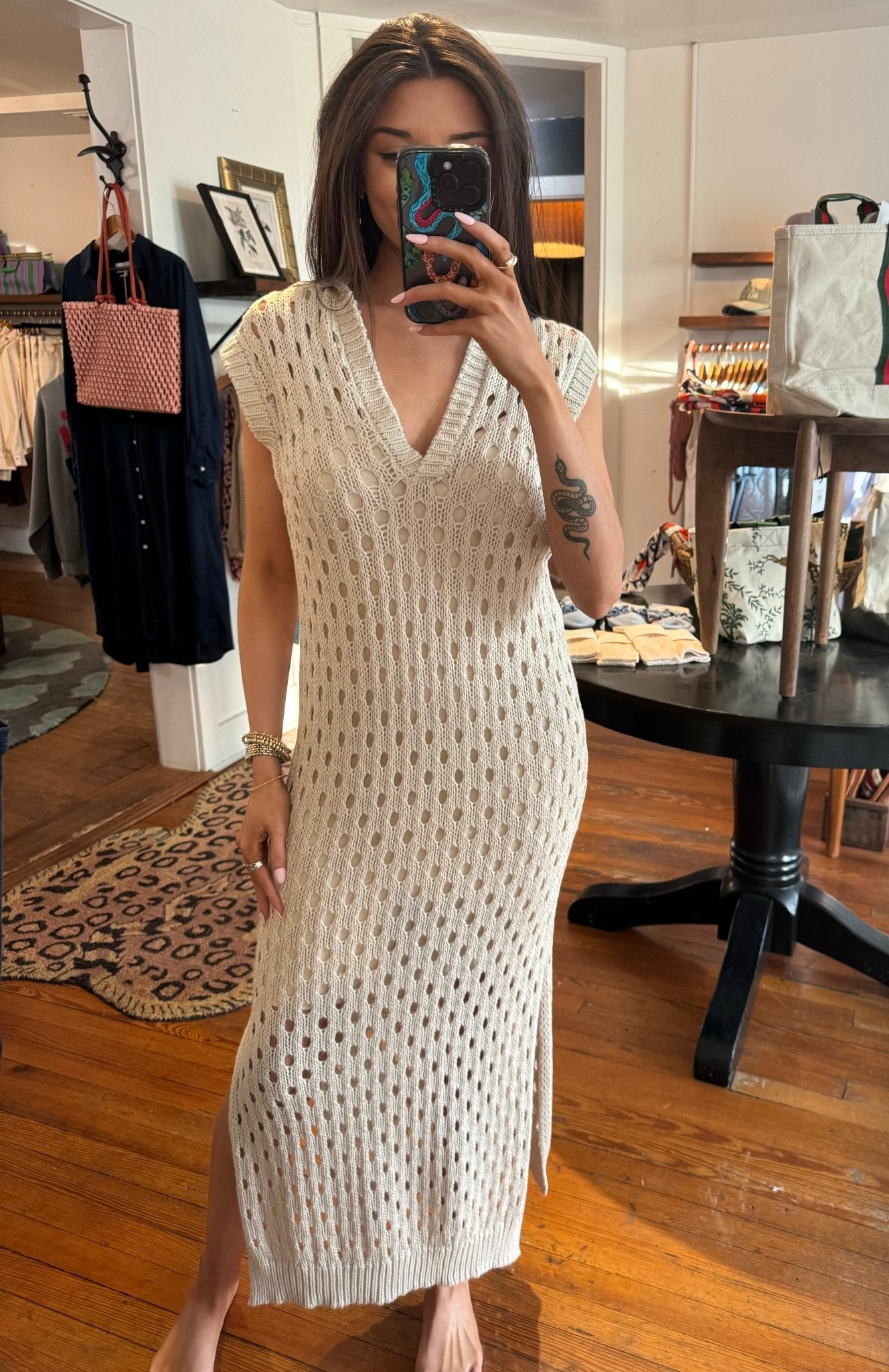 Oatmeal Cotton Sweater Ariel Dress - Box Turtle